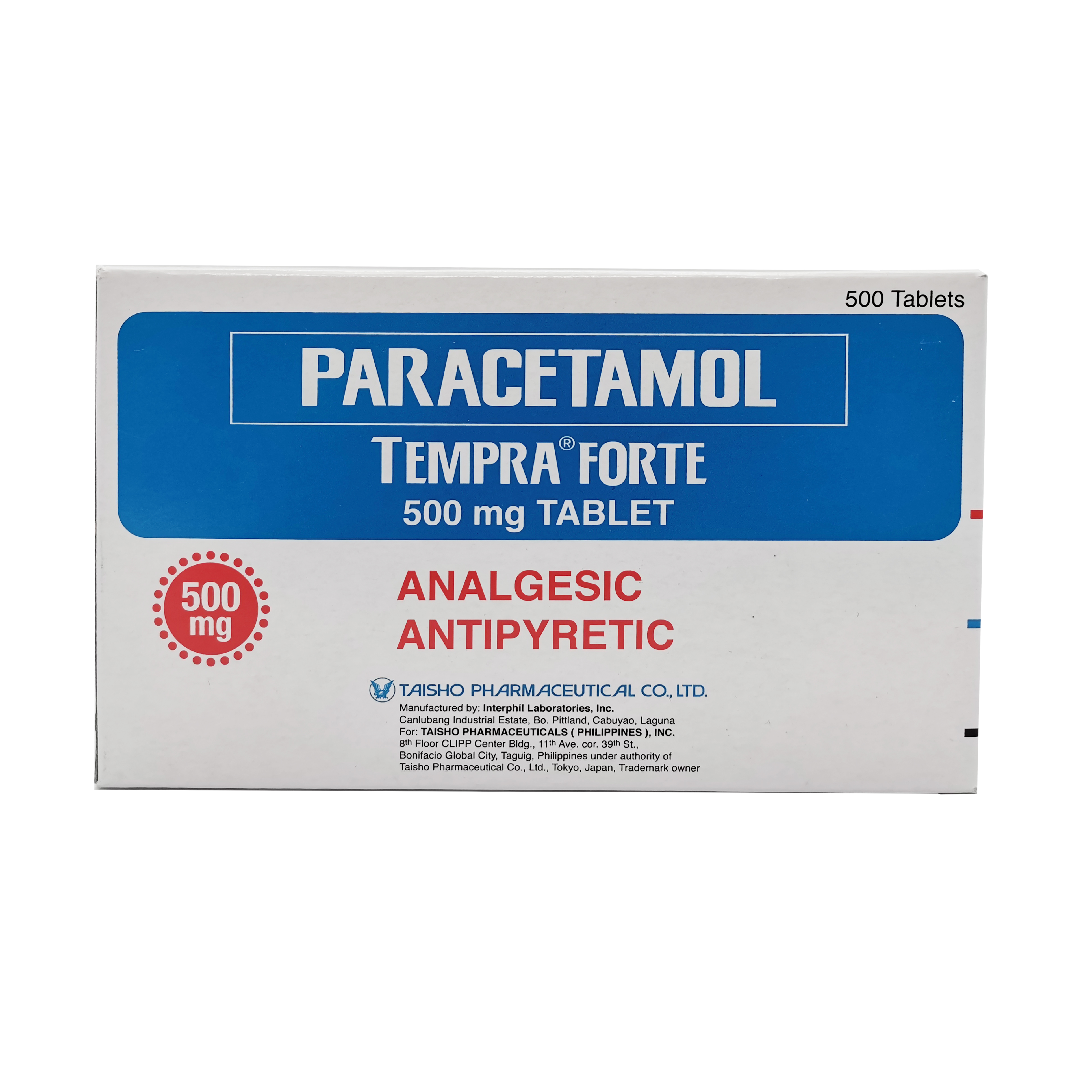 TEMPRA FORTE Paracetamol 500mg Tablet 1's price in the Philippines MedsGo Pharmacy